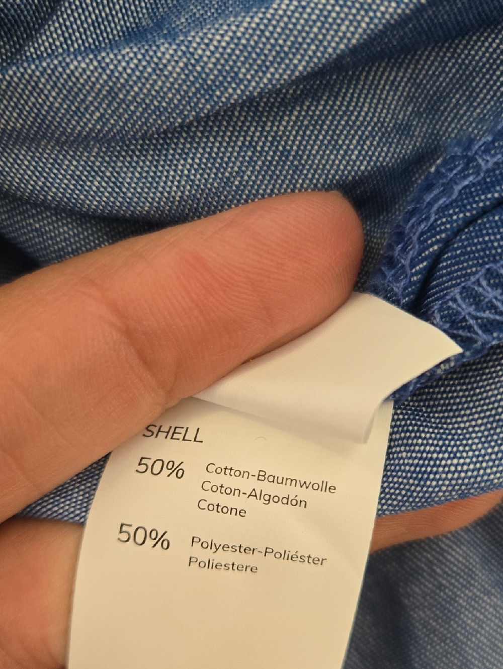 Popvil Chambray Button-Front Shirt Dress in Blue Size Large NWT Has Pockets - Picture 4 of 9